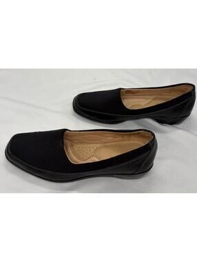 Naturalizer N5 Comfort Justify Black Leather + Fabric Women's 8M Flats Leather